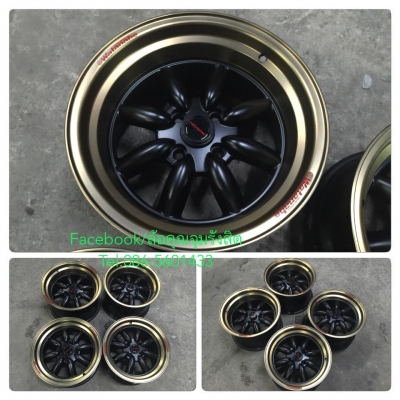 ล้อใหม่15 Watanabe ล้อเปล่า หน้า8"-หลัง9" ออฟ15-20. 4รู100 ชุดละ 9,900฿.