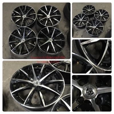 ขายล้อแม็กซ็ขอบ 17 VIP หน้า7.5 ออฟ40. 4รู100 สีดำขอบเงา มีรอยที่ขอบบ้าง ไม่คด ไม่ดุ้ง ราคา 6,200฿