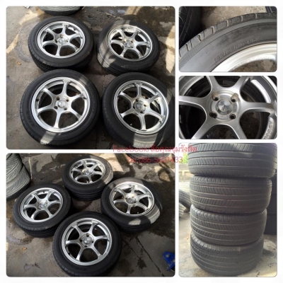 ขายล้อแม็กซ็ขอบ15 Advan RG2 หน้า7 4รู100+ ยางปี12 ราคา 7,900฿