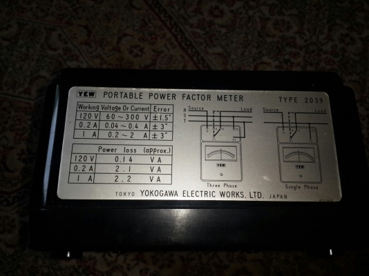 Yokogawa 2039 Series Portable Power Factor Meters