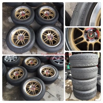 ขายล้อแม็กซ็ขอบ15 RPF1 หน้า7-หลัง8 4รู100+ ยางปี12 ราคา 8,900฿