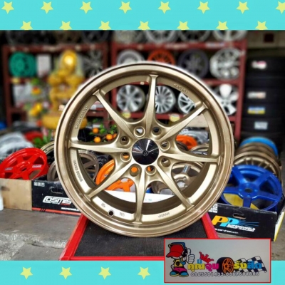 แม็กซ์ใหม่ 15 Mugen MF8 กว้าง7 ออฟ38 4รู100/114 สีปีเก่า ราคาล้อเปล่า 9,500