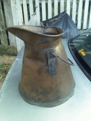 ที่ตวงน้ำมันทองเหลืองงานเก่าหนัก 2 กิโล