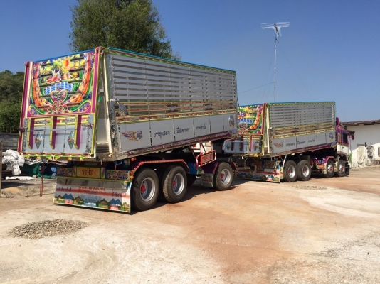 ขาย HINO 344 พ่วงแม่ลูก กระบะเนียมคอกเกษตรดั๊ม อู่ ส สมบัติ รถปี 57