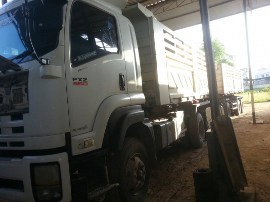 ขายรถบรรทุก 22 ล้อพ่วงแม่ลูกดัมพ์ ISUZU DECA 360 แรงม้าปี 2554 จดทะเบียนปี 2556 ลูกพ่วงสามมิตร 3 เพลา ราคา 2650000