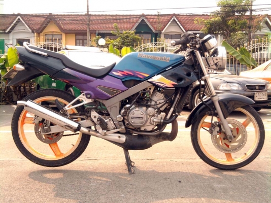 ขออนุญาติขาย  KAWASAKI  VICTOR 150 CC. มือเดียว สีฟ้าเขียว ล้อแม็ก