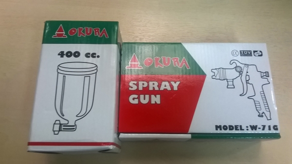 กาพ่นสี okura กาบน ขนาด 1.3 รุ่น W-71G  ส่งฟรี