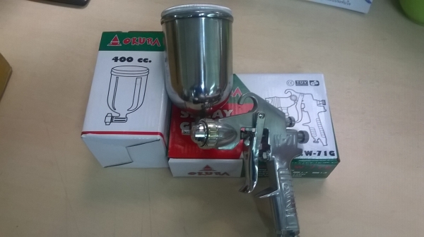 กาพ่นสี okura กาบน ขนาด 1.3 รุ่น W-71G  ส่งฟรี