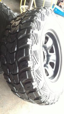 ขายล้อเหล็กวีโก้ เลื่อนอ็อฟเซ็ท พร้อมยาง MUD ขายล้อเหล็กวีโก้ เลื่อนอ็อฟเซ็ท พร้อมยาง MUD