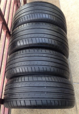ยาง Dunlop Sportmaxx หน้า 235 45 18 หลัง 265 45 18 ปี12 ดอก95\% ดอกเต็ม ไม่ปะ ไม่บวม ใช้อีก 2ปีสบายๆ