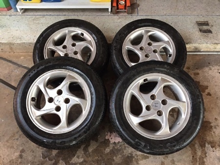 ล้อเดิม Honda 4รู100 พร้อมยาง 165/70/14