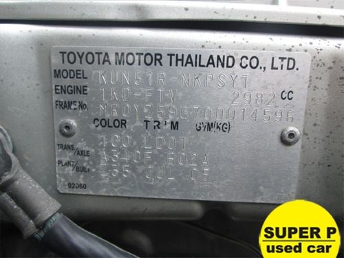 TOYOTA FORTUNER 3.0 D4D AT 4WD 2005 TOYOTA FORTUNER 3.0 D4D AT 4WD 2005