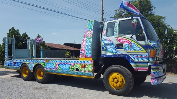 ขายรถเทรลเลอร์ 10 ล้อ ISUZU ROCKY JUMBO 2 เพลา เครื่อง PE=235 แรงม้า บรรทุกรถเกี่ยวข้าว