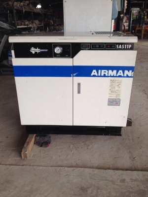 AIRMAN SAS11P ปั๊มลมสกรูมือสอง เก่าญี่ปุ่น 0833554933
