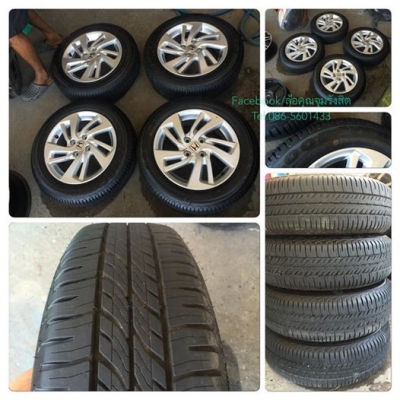 ขายล้อ 15 Honda Jazz ป้ายแดง 4รู100 +ยางปี15 ราคา9,900฿ ถูกๆ วิ่ง500กม.