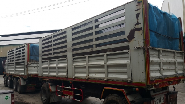 ขายรถพ่วง 20 ล้อ แม่-ลูก กระบะเหล็กคอกเกษตรดั้ม ISUZU 210 วางเครื่อง HINO P11C-320 แรง เกียร์อีตั้น รถสวย ยางเต็ม ราคาย้อมๆ1250000 ต่อรอง จัดแนนซ์ได้