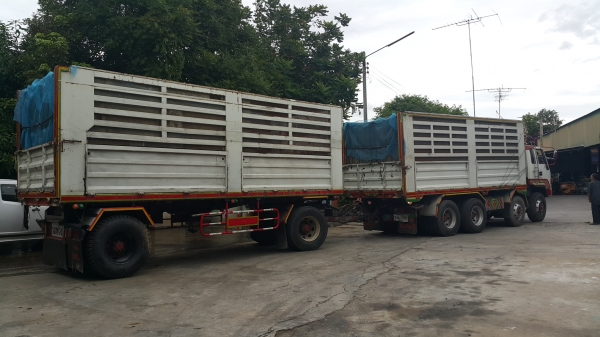 ขายรถพ่วง 20 ล้อ แม่-ลูก กระบะเหล็กคอกเกษตรดั้ม ISUZU 210 วางเครื่อง HINO P11C-320 แรง เกียร์อีตั้น รถสวย ยางเต็ม ราคาย้อมๆ1250000 ต่อรอง จัดแนนซ์ได้