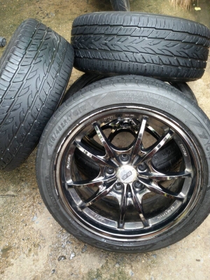 ล้อ MUGEN ขอบ 17 พร้อมยาง yokohama  215 45 17 ปี 12 ชุดล่ะ 10,500