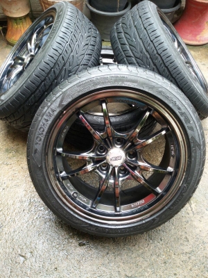 ล้อ MUGEN ขอบ 17 พร้อมยาง yokohama  215 45 17 ปี 12 ชุดล่ะ 10,500