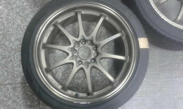 ขายล้อญี่ปุ่นCE28แท้ ทองไหม้3วงขอบ18/5รู114.3กว้างกว้าง8.5off30