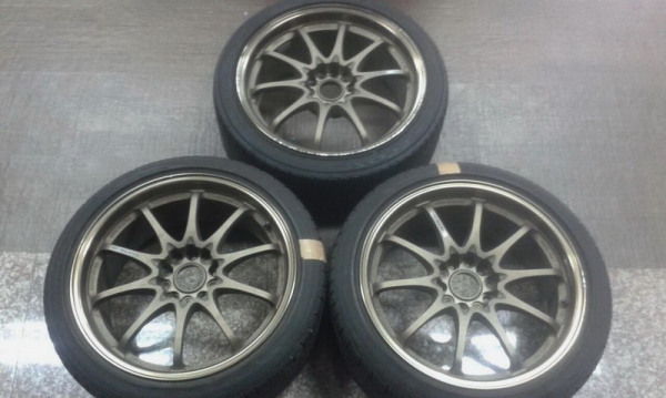 ขายล้อญี่ปุ่นCE28แท้ ทองไหม้3วงขอบ18/5รู114.3กว้างกว้าง8.5off30