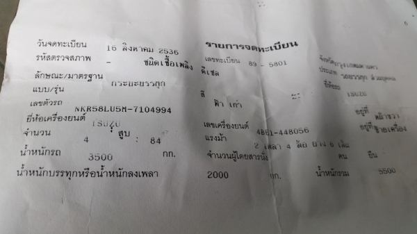 ขายรถ6ล้อดั้ม isuzu  nkr110 ห้างแท้สีเดิมๆหัวบางๆไม่เคยทำสี