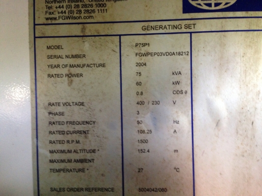ขายเครื่องเปอกิ้น75kva