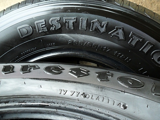 ยางกระบะสูงขอบ17 ไฟร์สโตน 265-65-R17ลงพื้นปลายปี14 (4เส้น 5,600บ)ดอกเพียบ90\%