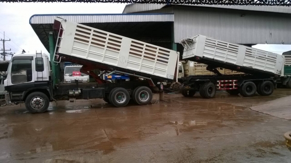 ขายรถพ่วง ดั้มแม่-ลูก ISUZU GIGA เครื่อง 6WF1 380 แรงม้า คัสซีสวยตลอดเส้น ยางเต็ม แอร์เย็น ลูก 3 คานแท้ ทะเบียนพร้อมโอน ราคาต่อรองได้ครับ