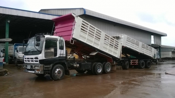 ขายรถพ่วง ดั้มแม่-ลูก ISUZU GIGA เครื่อง 6WF1 380 แรงม้า คัสซีสวยตลอดเส้น ยางเต็ม แอร์เย็น ลูก 3 คานแท้ ทะเบียนพร้อมโอน ราคาต่อรองได้ครับ