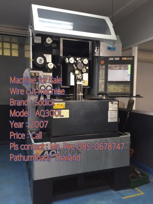 ขายด่วนๆๆ เครื่องไวร์คัท Sodick AQ300L ปี 2007 สภาพพร้อมใช้ เครื่องใช้งานอยู่ทุกวัน อยู่แถวตลาดไท/ปทุมธานี