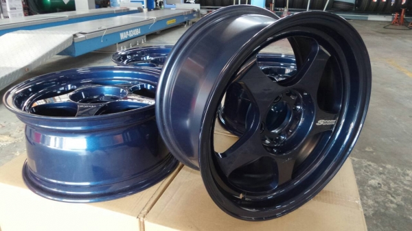 ล้อ SPOON ขอบ15 กว้าง7 นิ้ว 4H100 สี DARK BLUE