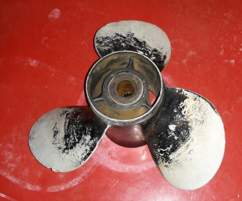 ขายใบจักร mercury 150-200hp dia.14.5 in. 17 p RH