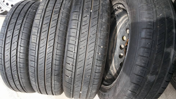 ล้อกะทะมิราจ ยางdunlop 165 65 14 ใหม่ถอดป้ายแดง