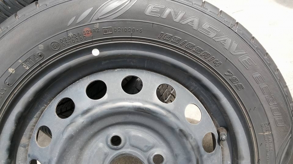 ล้อกะทะมิราจ ยางdunlop 165 65 14 ใหม่ถอดป้ายแดง