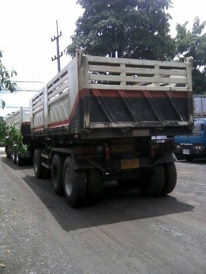 ขายรถบรรทุก 22 ล้อพ่วงแม่ลูกดัมพ์ HINO MEGA 344 แรงม้าปี 2557กับ2556 ลูกพ่วงสามมิตร 3 เพลา ราคา 2750000