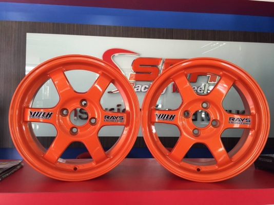 ขายล้อใหม่ TE37 ขอบ15 กว้าง7 ออฟ35 4H100 สีส้ม ขายล้อใหม่ TE37 ขอบ15 กว้าง7 ออฟ35 4H100 สีส้ม