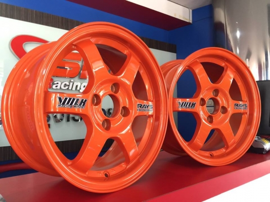 ขายล้อใหม่ TE37 ขอบ15 กว้าง7 ออฟ35 4H100 สีส้ม ขายล้อใหม่ TE37 ขอบ15 กว้าง7 ออฟ35 4H100 สีส้ม