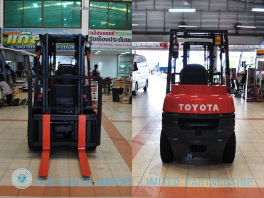 ขายรถโฟล์คลิฟท์มือสอง TOYOTA รุ่น 6FG30 ราคา 299,000 บาท นำเข้าจากประเทศญี่ปุ่น 100\% ไม่เคยใช้งานในไทย