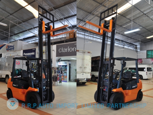 ขายรถโฟล์คลิฟท์มือสอง TOYOTA รุ่น7FG20 ราคา 215,000 บาท นำเข้าจากประเทศญี่ปุ่น 100\% ไม่เคยใช้งานในไทย