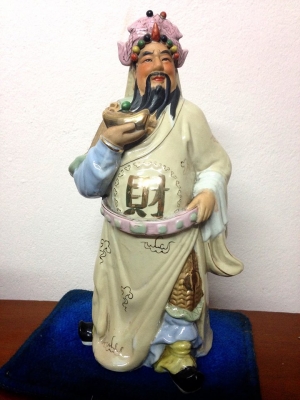 ขายรูปปั้นกังไส เทพเจ้า ไฉ่ ซิ่ง ถือทองคำ