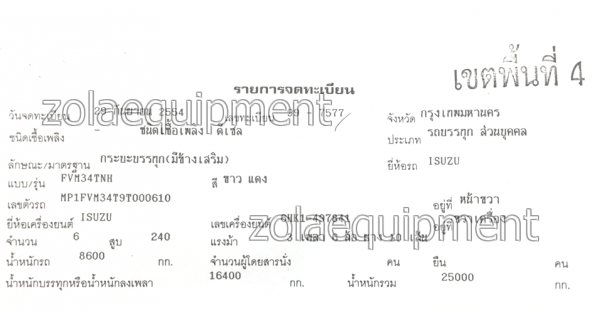 ขาย รถบรรทุก (มีข้างเสริม) 2011 (ปี 2554) ISUZU รุ่น FVM34TNH