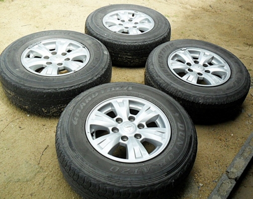 แม็กแท้ๆ ขอบ16-6รู139 พร้อมยาง ดันล็อป 245-70 R16ลงพื้นปี12 (4ล้อ 5,500บ.)