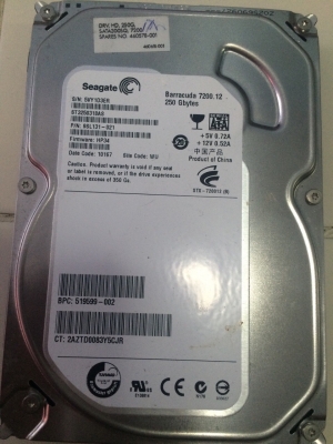 HDD SATA 250 GB Seagate ไม่เหลือง ไม่Bad ประกัน14วัน