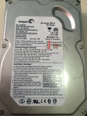 HDD IDE 120 GB Seagate ไม่เหลือง ไม่Bad ประกัน14วัน