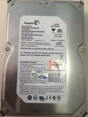 HDD IDE 250 GB Seagate ไม่เหลือง ไม่Bad ประกัน14วัน