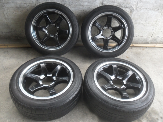 ล้อแม็ก 17นิ้ว 6รู TE37 พร้อมยาง สวยๆ 4 ล้อ ราคา 10900 บาท