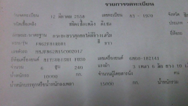 ขายดาวน์!!  สิบล้อ 2 เพลา FUSO