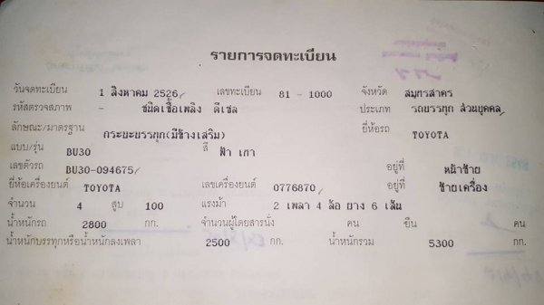 ขาย Toyata Bu30 เครื่อง 100 แรง กะบะเหล็กพื้นไม้สวย ยาว 4.20 เมตร