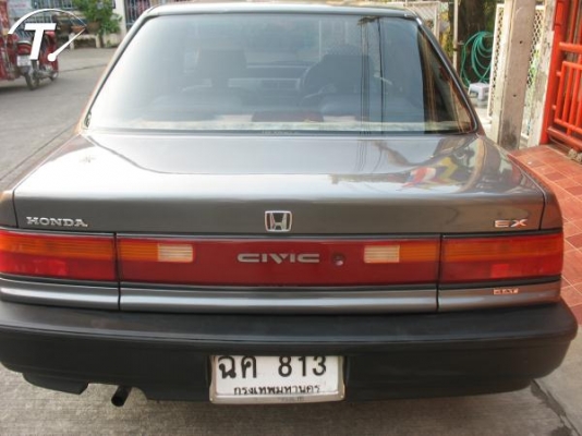 1991 HONDA, CIVIC 1.5 EX (4Dr) โฉม ท้ายแดง,ไฟท้ายสองชั้น สีเทา เกียร์ออโต้ ติดแก๊ส LPG ประกัน 3+